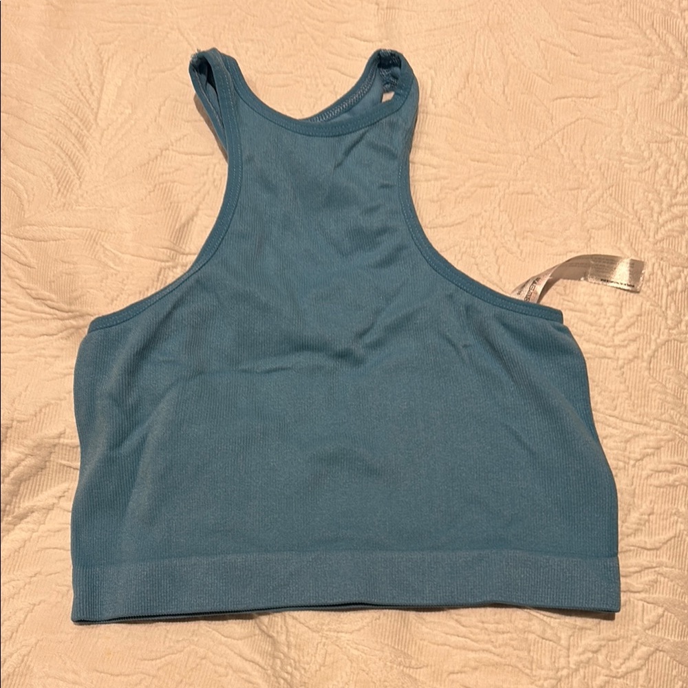 Urban Outfitters Blue Fitted Crop Tank Top